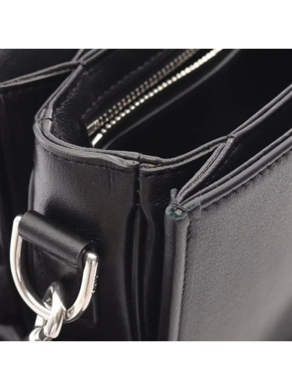 Celine Shoulder Bag Besace Triomphe Black Leather Small Strap
